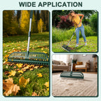 Artificial Turf Rake, Double-Sided Turf Brush Rake with 35-56 Inch Adjustable Steel Handle, Turf Rake for Artificial Grass, Pet Hair, Leaves & Debris – If Any Assembly Issues, Contact Us