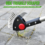 BARAYSTUS Crack Weeder Long Handle 3-in-1 Adjustable Crevice Cleaning Tool with Stainless Steel Weed Brush with 2 Scrapers Weed Puller Tool for Driveway, Patio Sidewalk to Remove Moss Weeds Dirt
