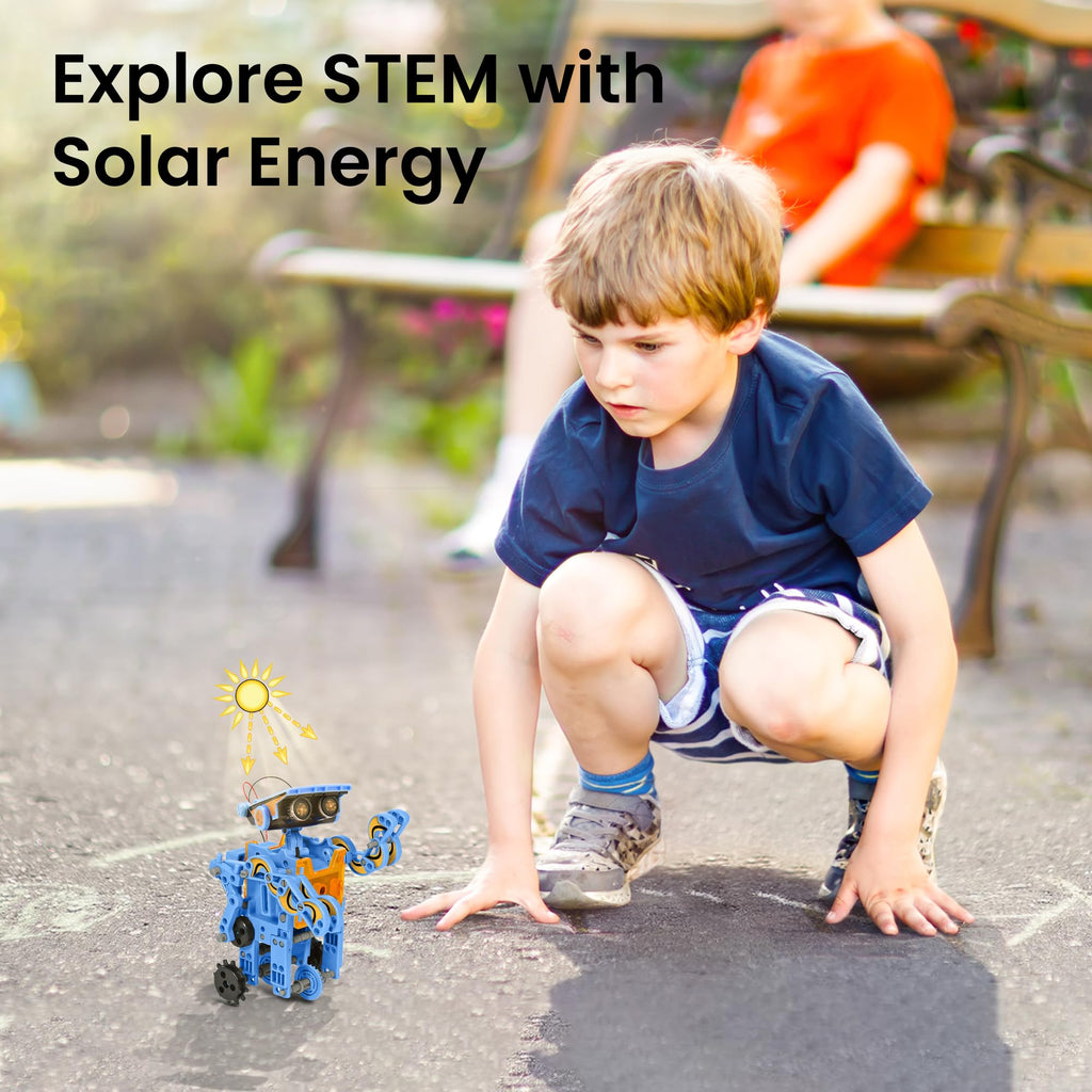 Sillbird Solar Building Robot Kit STEM Gift for Boys Aged 8-13, DIY Science Educational Toys for Kids Teens Birthday, 12-in-1 Solar or Battery Powered Robotic Set with 197 Pieces