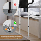 NobrNyanT Bed Rails for Elderly Adults Safety, Adjustable Bed Cane with Sturdy Support Foot & 2 Storage Pockets, Steel Frame Bedside Assist Safety Rail for Seniors, Universal Fit King/Queen/Full/Twin