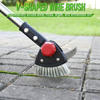 BARAYSTUS Crack Weeder Long Handle 3-in-1 Adjustable Crevice Cleaning Tool with Stainless Steel Weed Brush with 2 Scrapers Weed Puller Tool for Driveway, Patio Sidewalk to Remove Moss Weeds Dirt