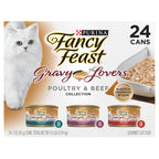 Purina Fancy Feast Gravy Lovers, Poultry & Beef Wet Cat Food, 3oz, 24-Pack