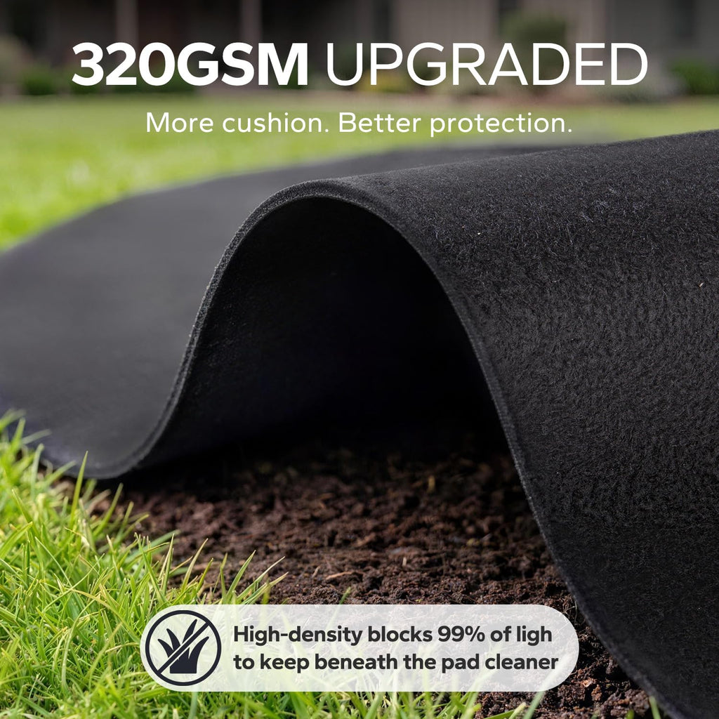 POOLHACKER 12 ft Pool Liner Pad, [2026 New Pool Pad 9.4 oz/yd² Heavy-Duty] Round Pool Liner Pad for Above Ground Swimming Pools, Prevents Punctures, Effortless to Install, Eco-Friendly Padding