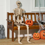 JOYIN 5 FT Halloween Skeleton Life Size, Stayable Posable Skeleton Decor, Full Body Movable Joints Giant Skeletons for Halloween Decoration Outdoor, Haunted House Prop, Spooky Scary Graveyard Party
