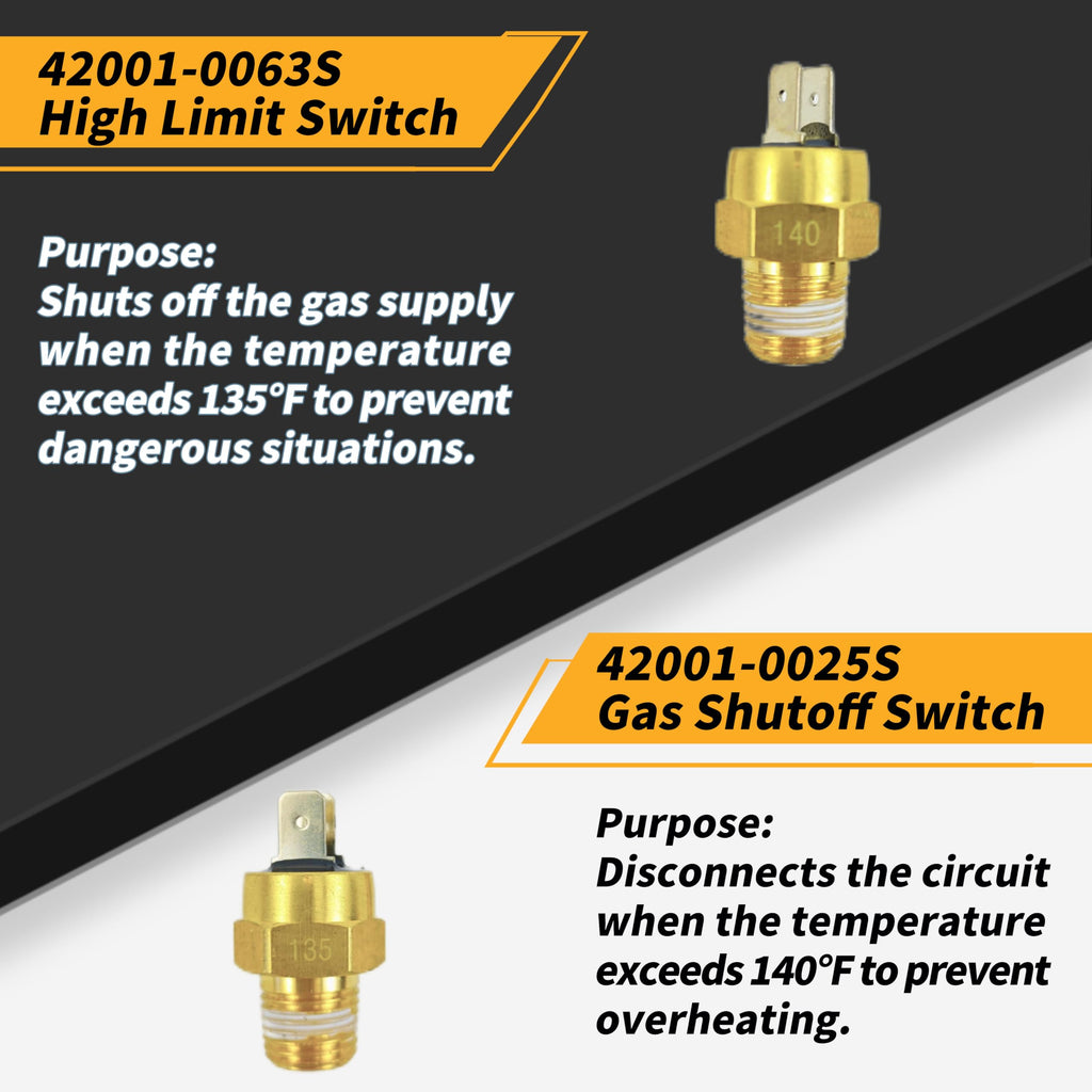 Pool Heater Repair Kit Compatible with Pentair Mastertemp Max-E-Therm Include Switch, Stack Flue Sensor, Thermistor,Replace Number 42002-0024S, 42001-0053S, 42001-0060S, 42002-0025S, 42001-0063S