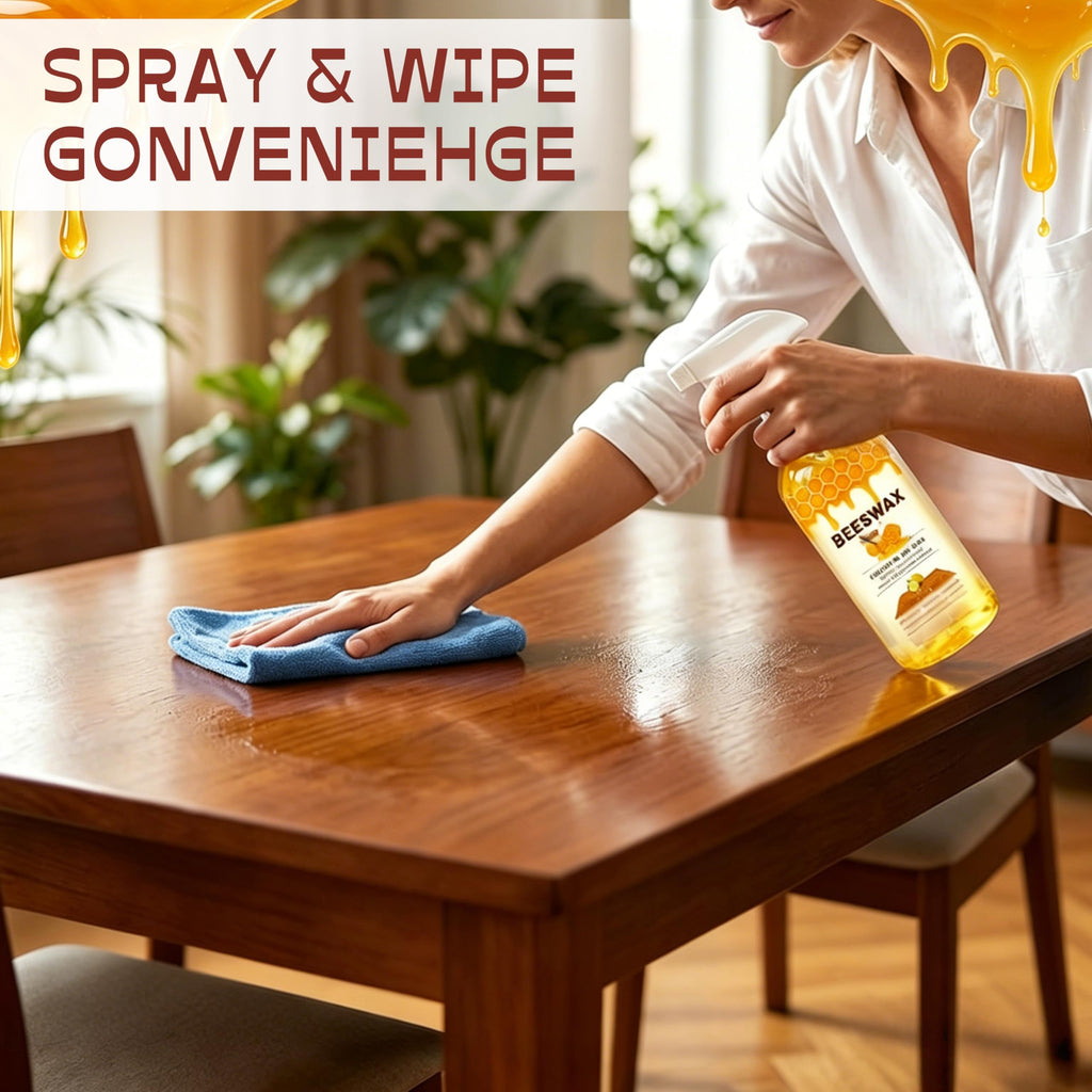 Beeswax Floor Spray,Beeswax Essential Oil Wax,2026 New Beeswaxs Wood Polish Spray,Upgrade Natural Furniture Waterproof Polish and Cleaner for Wood Multipurpose Wood Wax Restorer for Floors(335ml)