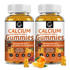1200mg Calcium Gummies with Vitamin D3,K2,B12 & B6 - Plant Complex Calcium Magnesium Supplement with Glycinate,Potassium,Sea Moss,Ashwagandha Root for Bone & Teeth Strength, Muscle & Immune-2 Pack