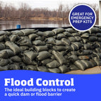 DURASACK Heavy Duty Sand Bags with Tie Strings Empty Woven Polypropylene Sand-Bags for Flood Control with 1600 Hours of UV Protection, 50 lbs Capacity, 14x26 inches, Green, Pack of 100