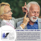 Wovnet Hearing Amplifier Cleaning Tools, Compatible with Audien Hearing Aid Kit Includes 6 Sizes Silicone Dome, Cleaning Brush with Screwdriver Wax Guards Filter and Carrying Case(11 Pcs)