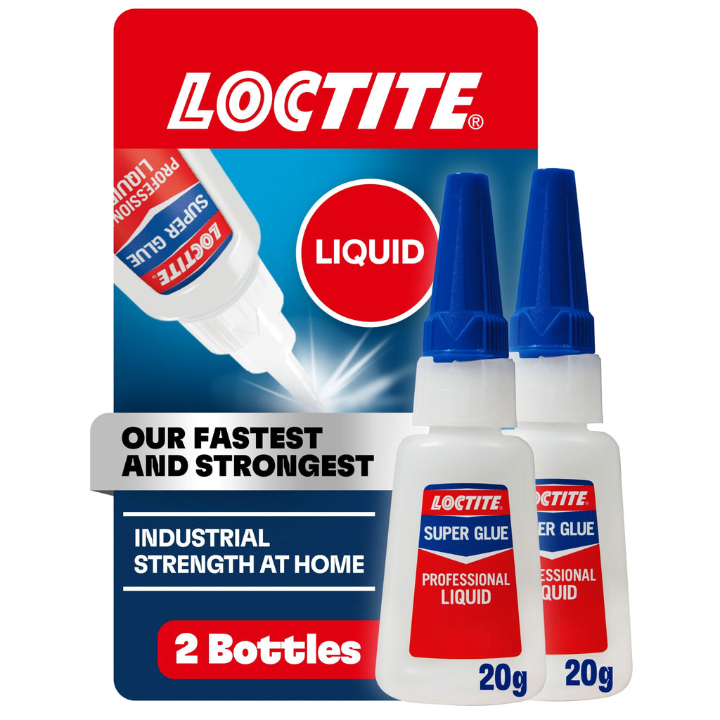 Loctite Super Glue Professional Liquid, Clear, 0.7 fl oz Bottle, 2 Pack - Superglue for Plastic, Wood, Metal, Crafts & Repair, Cyanoacrylate Adhesive Instant Glue, Quick Dry