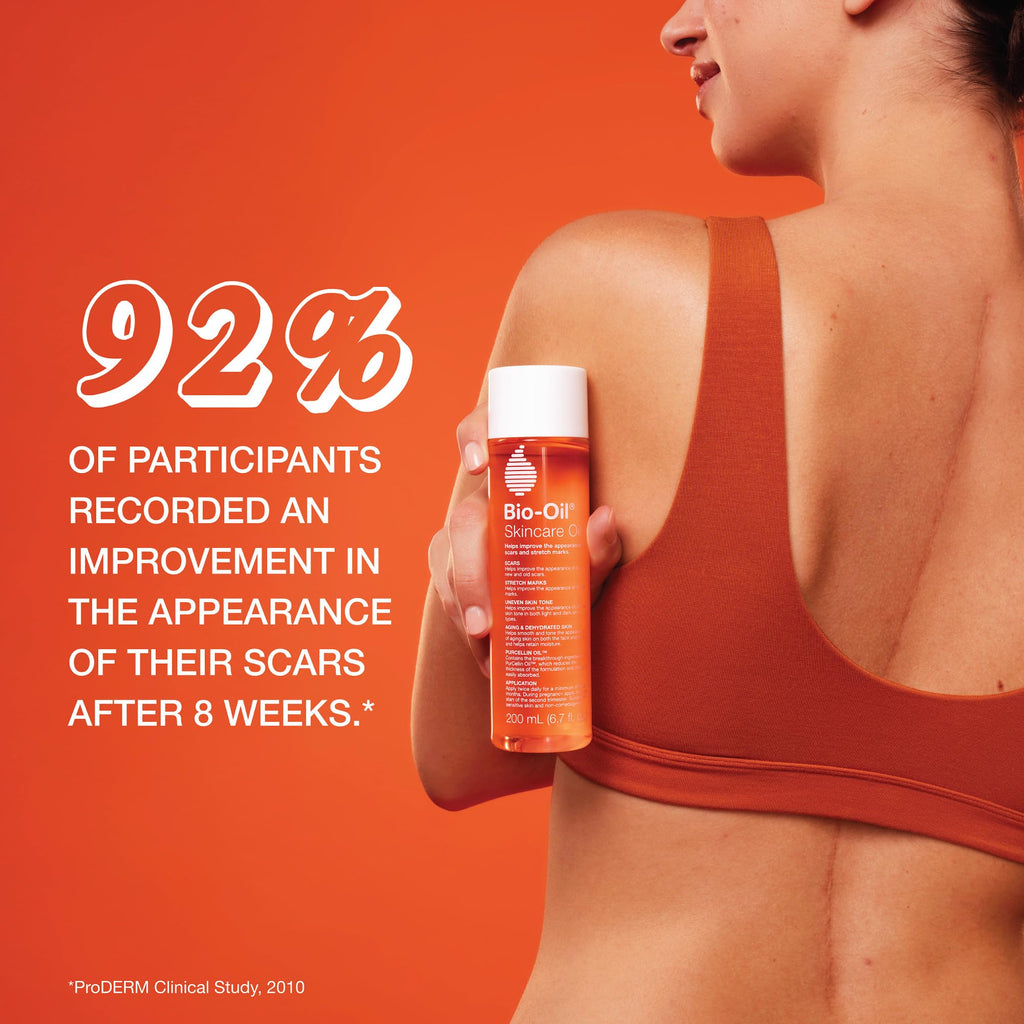 Bio-Oil Skincare Body Oil Serum for Scars and Stretch Marks, Face and Body Moisturizer with Vitamin E & A for Sensitive Dry Skin, Dermatologist Recommended, Travel Size, .85 oz, Pack of 3