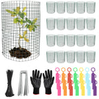 Soleeya 21Pcs 24"x 12" Plant Protectors from Animals, Wire Protectors for Plants, Plant Cages Chicken Wire Cloche with Ground Stakes and Nylon Ties for Garden Flower Vegetables (7 Set)