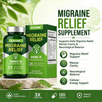 Headache Comfort Supplement, Natural Cranial Relaxation Formula with Magnesium Glycinate, CoQ10, Riboflavin Vitamin B2, B6 & B12, Supports Daily Neurological Balance and Mental Clarity, 120 Capsules