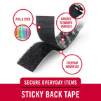 VELCRO Brand – 30 ft Sticky Back Hook and Loop Fasteners – Peel and Stick Permanent Adhesive Tape Keeps Classrooms, Home, and Offices Organized – Cut-to-Length Roll | 3/4 in Wide | Black, (91137)