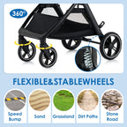 KAVELLIN Pet Stroller for Small/Medium Dogs, Foldable Dog Stroller with Detachable Carrier,3 in 1 Pet Stroller for Dogs Cats up to 50 lbs, Cup Holders,Easy Assembly, Khaki