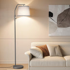 SUNMORY Floor Lamps for Living Room, 12W Bulb Included, Tall Lamp for Bedroom with Adjustable Head, Modern Standing Lamp, 0-100% Dimmable Arc Floor Lamp for Dining Room Office Nursery, Galaxy Gray