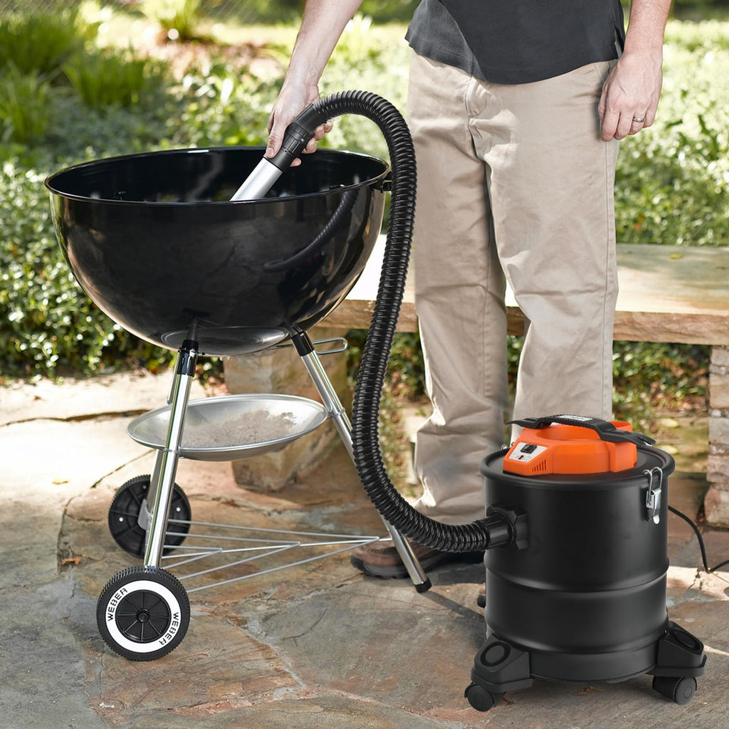 LIGO Ash Vacuum, Pellet Stove Vacuum Cleaner with Blower Function, 3.3 Gallon 1000W, Washable Fliter and HEPA Fliter, with 3 Swivel Casters,Ash Dust Collector for Pellet Stoves, Fireplaces