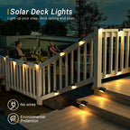 PATIOWIN Solar Deck Lights Outdoor, Solar Step Lights Waterproof Led Lights for Outdoor Stairs, Step, Fence, Patio,Yard,Porch and Balcony(12 Pack,Warm White)