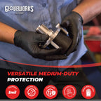 GLOVEWORKS Black Nitrile Gloves 5 Mil Disposable for Food Service, Cooking, Professional Cleaning, Size XL, 3 Boxes of 100
