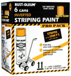 Rust-Oleum P2548849-6PK Professional Inverted Striping Spray Paint, 18 oz, Traffic Yellow, 6 Pack