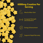 Anfinsen Sugar-Free Creatine Gummies 6000mg - Creatine Supplement for Women and Men with Vitamin B6 & Taurine, Flexible Dosing for Active Wellness, Vegan, Gluten-Free, Lemon Flavor, 120 Gummies