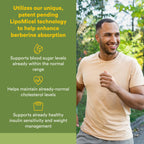 Natural Factors Berberine LipoMicel Matrix - Daily Supplement Supports Metabolic Health - Formula Supports General Health - Gluten-Free & Dairy-Free - 90 Liquid Softgels (90 Servings)