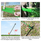 Fabulas Tree Stakes Kits, 6 Pcs 11.8 Inch Heavy Duty Steel Stakes and Supports for Leaning Young Trees Straightening with 6 Pcs Support Straps and 13.2ft Anchor Ropes, Against Strong Wind Bad Weather