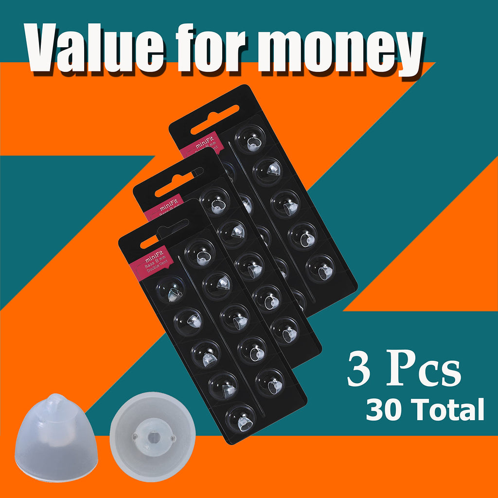 Hearing Aid Domes for Oticon Replacements,Oticon Minifit Double Vent Bass Domes (8 mm/3 Pack）,Universal Domes for Oticon Hearing Aid Supplies