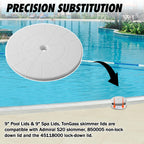 TonGass (2-Pack Round 9 1/8" Skimmer Valve Top Cover Lids Replacement Part for 9" Pool/Spa Deck Lid Plate Highly Durable Pool Skimmer Cover with UV Inhibitors