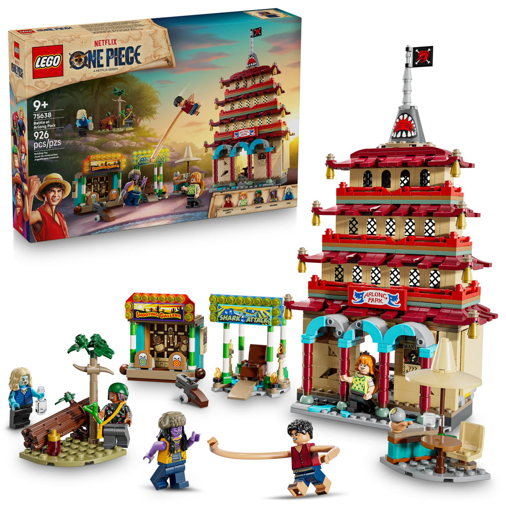 LEGO ONE PIECE Battle at Arlong Park Building Blocks - Pretend Play Building Toy for Boys & Girls, Ages 9+ - 5 Straw Hat Pirates Toy Figures & Playset for Anime Fans - Gift Idea for Birthdays - 75638