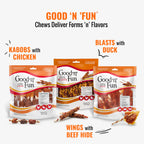Good 'n' Fun Twists Long-Lasting Dog Treat Made With Real Protein, 70 Count