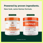 The Genius Brand Genius Consciousness - All-in-One Brain Health Supplement for Clarity - Supports Concentration, Creative Thinking, Energy & Memory - Powered by Nootropics - 15 Servings - Snow Cone