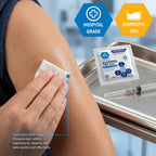 MED PRIDE Sterile Alcohol Prep Pads, Antiseptic, 70% Isopropyl, Individually Wrapped, Medical Grade 2 Ply Wipes (200 Count (Pack of 1) White)