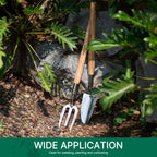 Berry&Bird Stainless Steel Gardening Trowel, 23.43in Ash Wooden Long Handle