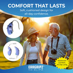EarGripz Hearing Aid Grips – Adhesive Cushioned Pads for Secure, Comfortable Fit – Non-Slip Hearing Aid Stabilizers for BTE & RIC Devices – 60-Pack for Adults, Kids & Active Lifestyles