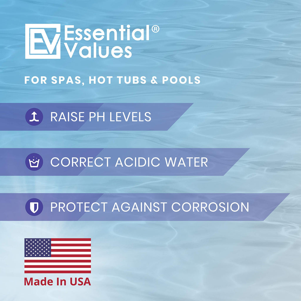 PH Increaser for Hot Tub Swimming Pools & Spa (2 LBS) - Soda Ash Powder to Get Level of Your PH Up - Fight Corrosion, Correct Acidic Water Safely, Made in USA