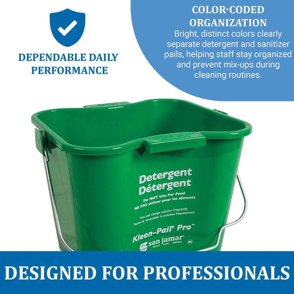 San Jamar Kleen-Pail® Plastic Pro Cleaning Bucket 8 Quarts Green