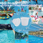 WENPENG Pool Skimmer Basket 8 Inch Pool Filter Basket with Handle (Set of 2), Plastic Replacement Skimmer basket for Inground Pool Remove Leaves Debris, Fits Most Hayward Pentair Pool Skimmers (White)