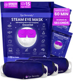 Steam Eye Mask, Self Heating Warm Compress for Dry Eyes I Heated Fast Relief for Stye, Puffy Sensitive Eyes, Moist Heat, Easter Basket Stuffers, Travel & Relaxation Gifts for Women and Men - Unscented