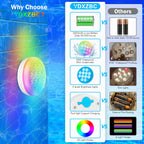 Pool Lights(4 PACK), Ultra-High Brightness Rechargeable Submersible Pool Lights with Remote, IP68 Waterproof 22 Colors Changing Light 2600mAh Magnet LED Underwater Light for Pools, Hot Tub, Ponds