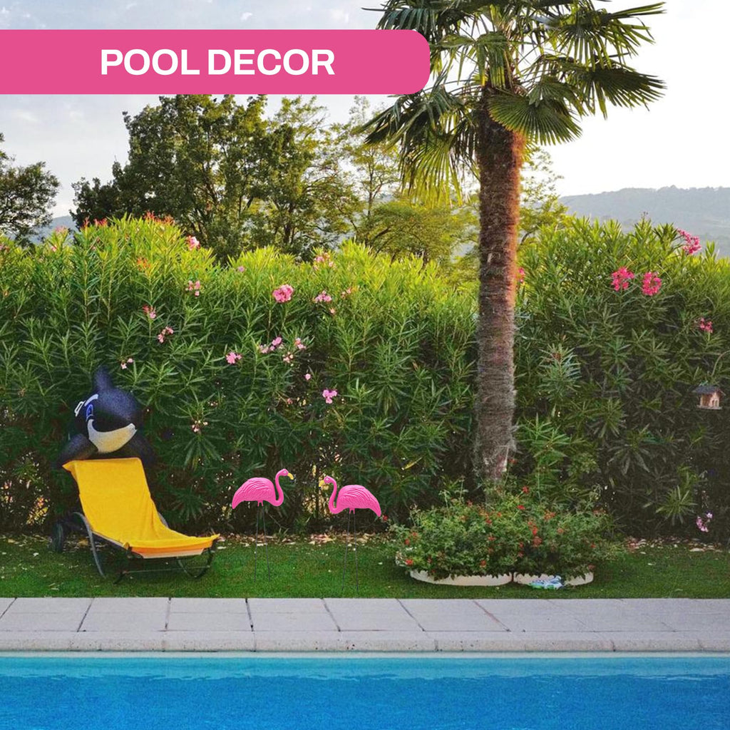 4E's Novelty 2 Pink Flamingos Yard Decorations - Extra Large 24" Flamingos Yard Ornaments - Pink Flamingos for Yard Sculptures & Statues - Lawn Flamingos Outdoor Garden Decor, Weather Resistant