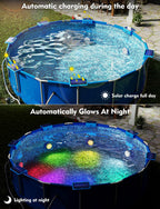 Skairipa Solar Pool Lights, Solar Powered Submersible LED Lights with Remote IP68 Waterproof Swimming Pool Lights 16 Colors Underwater Pool Lights for Above Ground Inground Pool, Pond (Blue, 2 Pack)