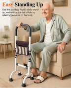 Stand Assist Aid for Elderly; Couch Stand Assist Rail; 4 Prong Canes for Women for Stability; Standing Support for Seniors Tight Spaces; Toilet Safety Rail; Height Adjustable; Weight 5lbs, Bear 350lbs