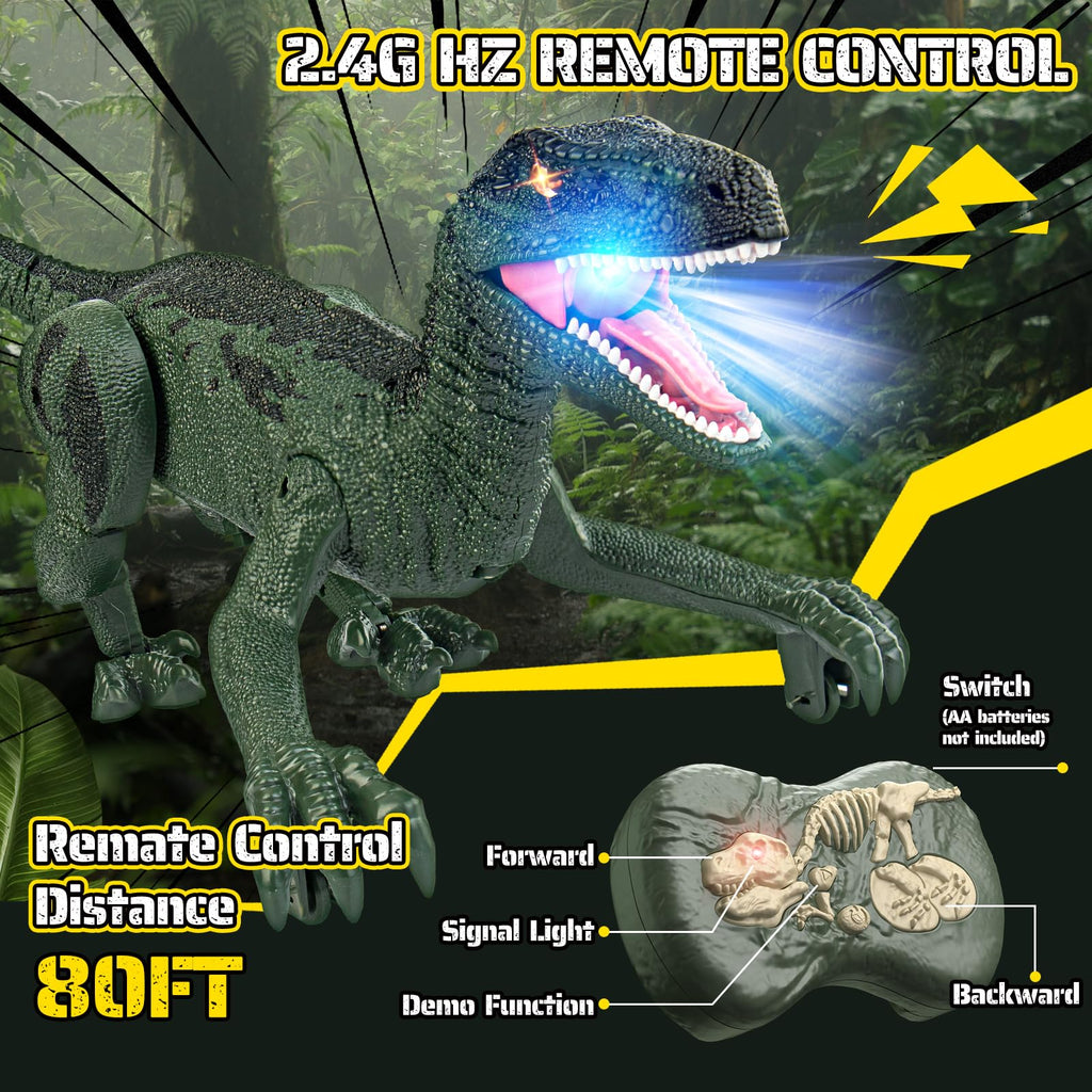 Dinosaur Toys for Kids, 2.4GHz Remote Control Dinosaur with Walking