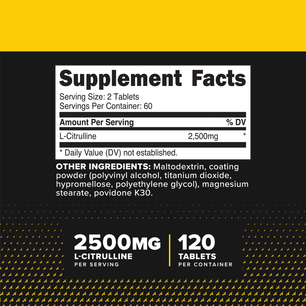 Primaforce L-Citrulline 2500mg per Serving, 60 Servings; 120 Tablets