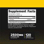 Primaforce L-Citrulline 2500mg per Serving, 60 Servings; 120 Tablets