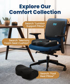 Everlasting Comfort Doctor Recommended Memory Foam Seat Cushion for Office Chairs & Car - Ergonomic Office Desk Accessories - Cushions for Tailbone Pain Relief, Sciatica (Black, Large)