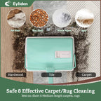 Eyliden X-Large Carpet Sweeper - Quiet Manual Sweeper for Carpets & Rugs | 1 Extra Refill Roller Brush | Non-Electric, Hand Push, Quietly Cleans Debris and Messes, Restaurant Roller Broom, Mint
