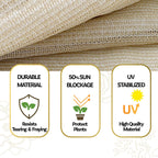 Alion Home HDPE 50% Sun Block Garden Netting Mesh - Beige (6' x 4', Beige)