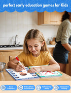 Preschool Learning Activities Educational Workbook, 62 Reusable Pages Pre Kindergarten Workbooks, Number Letter Tracing Books for Kids, Autism Learning Materials, ABC Busy Book for Kids Ages 3-7